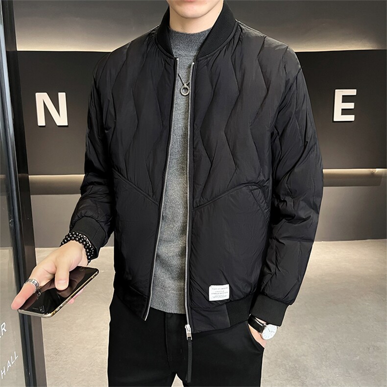 标80白鸭绒店主风新款棒球领羽绒服轻薄保暖外套男8067-P185,男装羽绒服,电商A413