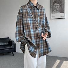 衬衫男2025春季新款港风大码宽松长袖磨毛衬衣CS618-P38，男装衬衫，星座214-3