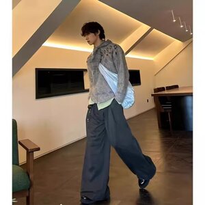 美式复古厚实费尔岛无领菱格羊毛混纺拉链毛衣外套图片