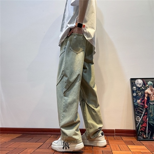 k1077-p55-控78  现货宽松拉链cleanfit牛仔裤马丁靴黑暗图片