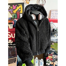 网图羊羔毛棉衣加厚慵懒风毛毛棉服保暖情侣外套A025-HY1782-P95，男装棉衣，电商A025