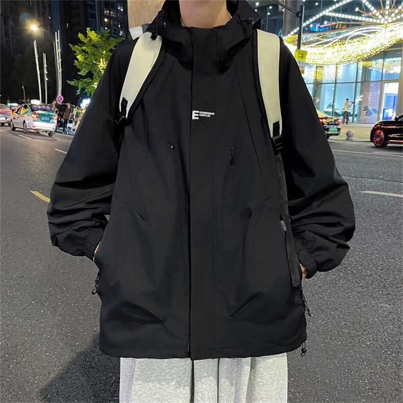 A950-P60春秋季新款冲锋衣外套男士2023潮牌连帽防风夹克上衣,男装夹克,星座512-6