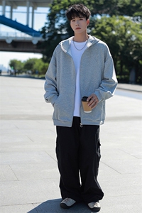 秋季现货纯色宽松二开开衫卫衣男DSA157B-W6998-P55图片
