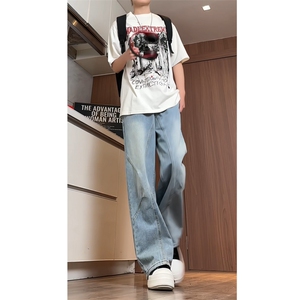 2025春装 牛仔裤款宽直筒拼接裤子美式复古 A057-KZ858-特P43图片