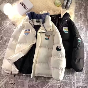 美式男棉服夹克外套情侣款宽松百搭拼接徽章棒球服棉袄TT210 P65图片