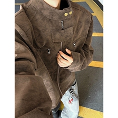 皮衣外套男款秋冬季加厚复古痞帅立领男装机车pu皮夹克款JKB1037，男装夹克，星座516A