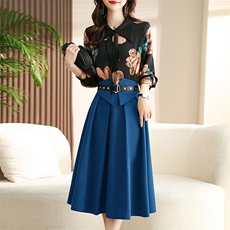 奥特莱斯清仓品牌剪标尾货女装气质中长款高腰a字半身裙伞裙，女装套装/套裙，卡杰菲