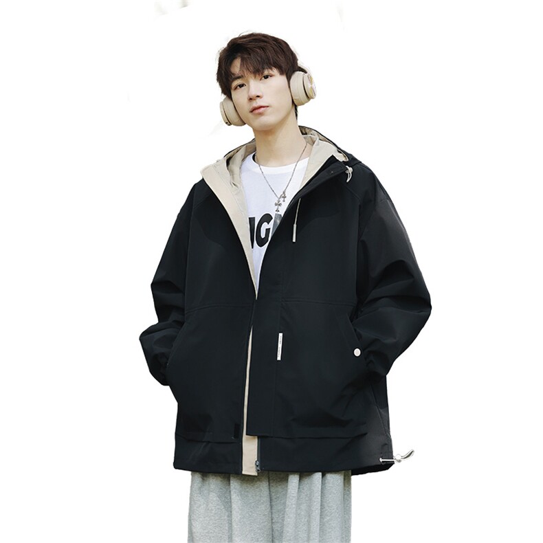 JK9958P85港风情侣连帽冲锋衣夹克宽松百搭外套,男装夹克,星座1204-3