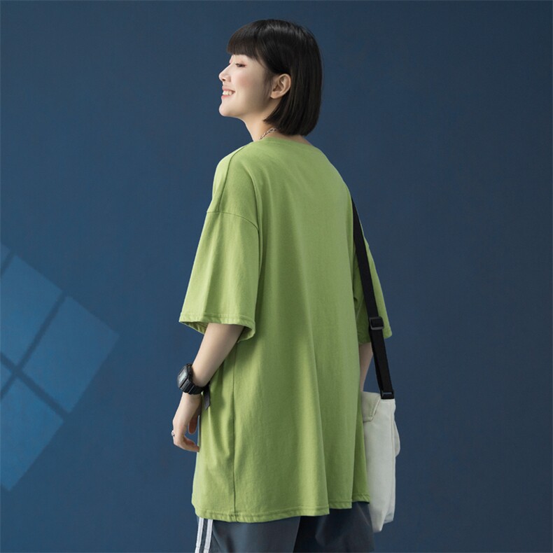 @蓝底中性风2023春夏新款纯棉短袖T恤男女潮流半袖体恤T336P28,男装T恤,电商B220