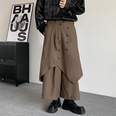 春装暗黑复古纽扣日系西裤山本耀司性别西裤男女宽松九分裤裤裙，男装西裤，星座909