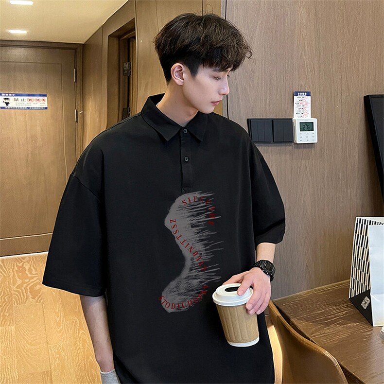 可设48小时支持抖音得物来样二开网眼透气翻领t恤美式短袖POLO衫，男装T恤，电商A486