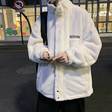 冬季棉服加厚保暖格子棉衣港风潮流两面穿羊羔毛外套男MY56-P135，男装棉衣，电商B295