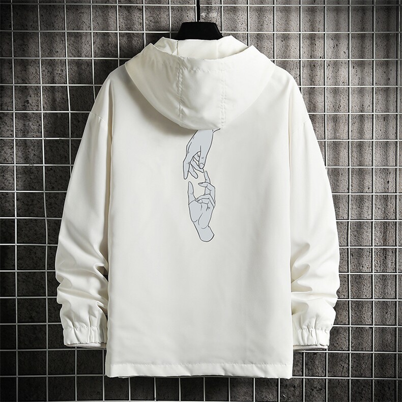 JK65147-P45连帽夹克男大码胖子棒球服上衣外套网格挂拍,男装夹克,电商A040A
