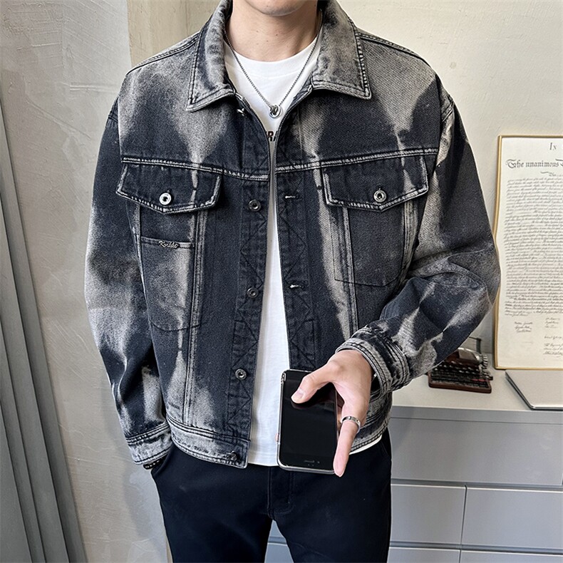 C317-59801-P155牛仔外套男2025春季新款重工艺时尚休闲夹克,男装夹克,电商C317