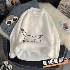M18193-P45加绒款-P65半高领毛衣男士大码针织衫男毛线衣男,男装针织衫/毛衣,电商A040