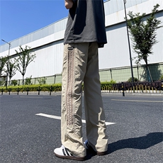 2025新款条纹裤子男夏季薄款速干工装裤直筒运动休闲长裤，男装工装外套，星座302B-2