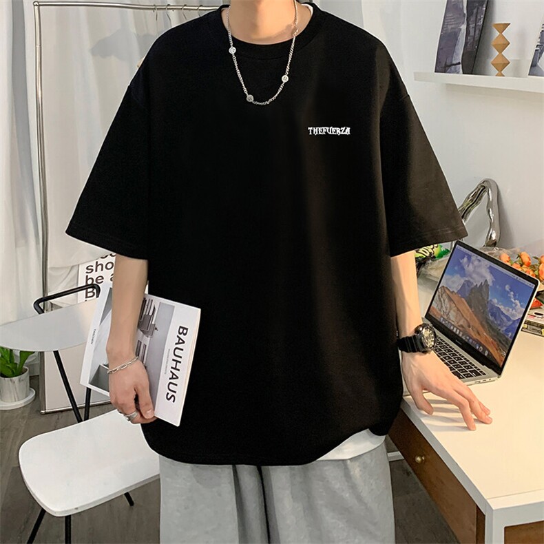 抖音得物二开现货供应220克夏装重磅美式高街宽松短袖t恤MT34,男装T恤,电商A486-1