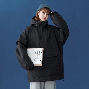 @中性风 冬季bf街头棉服套头连帽棉袄宽松棉衣 A125-Y270-P100图片