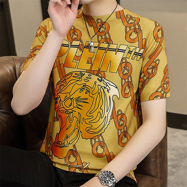 夏季新款青年男士短袖t恤薄款男装时尚休闲修身打底衫上衣服体恤,男装T恤,电商B212（原钱塘6029）