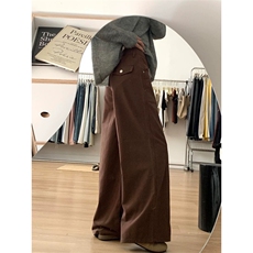 女风高腰棕色阔腿工装牛仔裤ZK0279-P55，男装牛仔裤，星座313A(原308A-2)