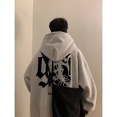 350g华棉潮牌印花连帽卫衣男女休闲春秋宽松时尚上衣5179-P43网图，女装卫衣/绒衫，电商B245