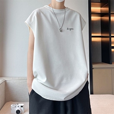 可设48小时发货支持抖音得物来样二开240克重磅美式麂皮绒背心t恤，男装背心/马甲，电商A486-1