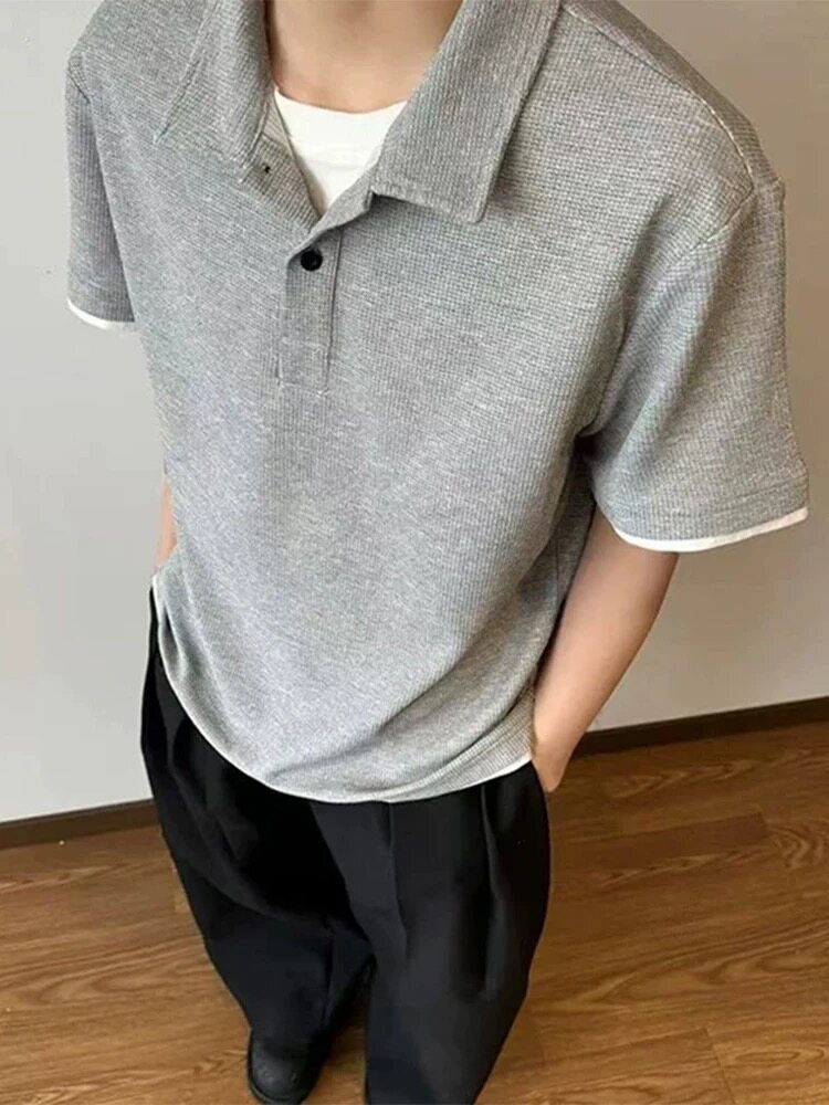 XZ809A/DXXS22/特P24/控48华夫格假俩件短袖T恤,男装T恤,星座809A(原222-1)