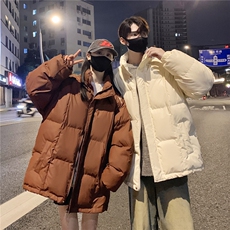 情侣装冬装港风pu软皮刺绣棉服棉衣休闲加厚外套男G1108P128，男装棉衣，电商A339