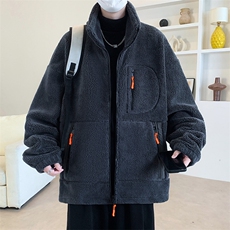 支持二开秋冬颗粒绒外套男女纯色立领加绒加厚羊羔绒棉衣932-P110，男装棉衣，电商A441