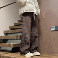 09秋冬季竖条纹夹棉加厚棉裤潮阔腿裤XZ211-1-K2377-P65，男装棉裤，星座211-1