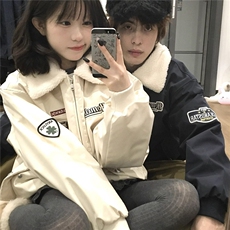 情侣装韩版摇粒绒棉服冬季保暖棉衣夹克厚外套N8015-P85网图，男装夹克，电商B245