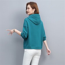 连帽刺绣卫衣2021春季新款休闲运动卫衣上衣，女装卫衣/绒衫，独衣靓