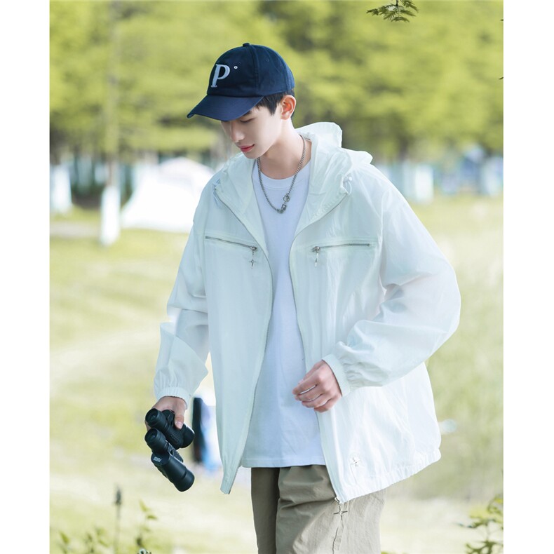 港风外景四角星金属点缀防晒衣男潮牌情侣防晒服男FS7703P65控88，男装防晒衣，星座227-7