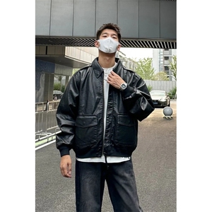 网图现货加厚加棉皮衣飞行员外套1209-1-JK19-P90主推可谈