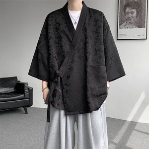 风提花开衫道袍七分袖汉服大码中式禅服冰丝和服外套DP1101/P58