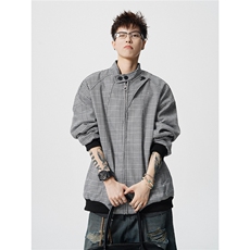 JK2565-特P75控14898%聚酯纤维2氨纶设计外套男流拉链皮夹克男，男装夹克，电商B370