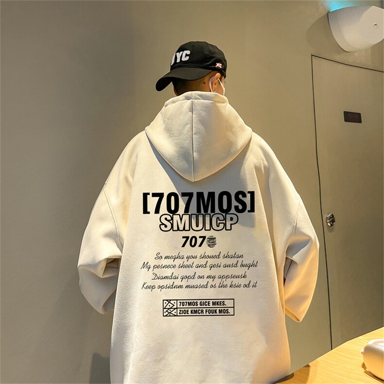 特P43控78秋季360G麂皮绒印花宽松休闲连帽卫衣JWY3265,男装卫衣,电商B370