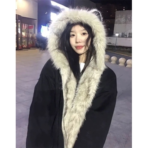 流行潮流鹿皮绒棉衣简约气质百搭慵懒时尚文艺ins日系 MY542图片