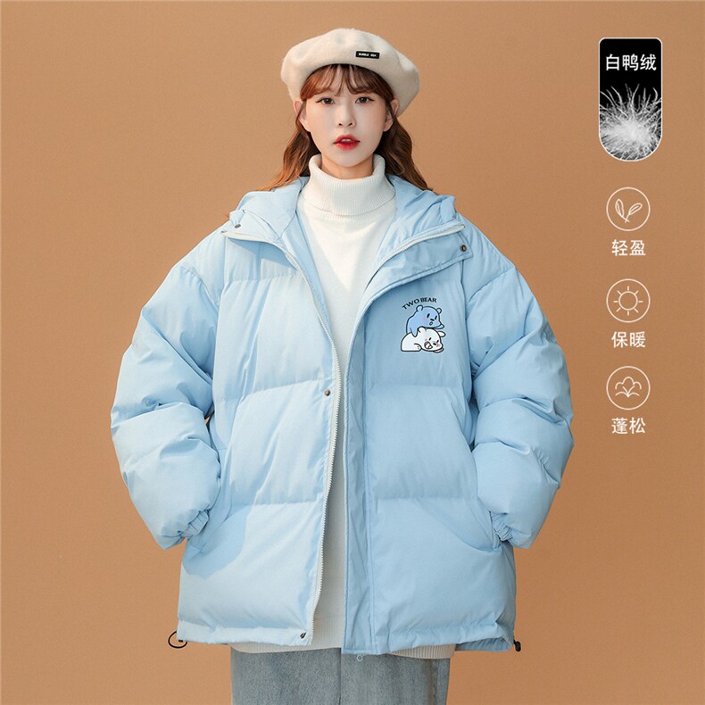 中性22冬季加绒加厚白鸭绒保暖宽松连帽羽绒服外套YR142P225控298,男装羽绒服,A247A