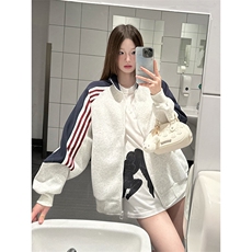 抖音得物高品质美式高街重磅结构织带拼接撞色立领卫衣外套CM41，男装卫衣，电商A486-1