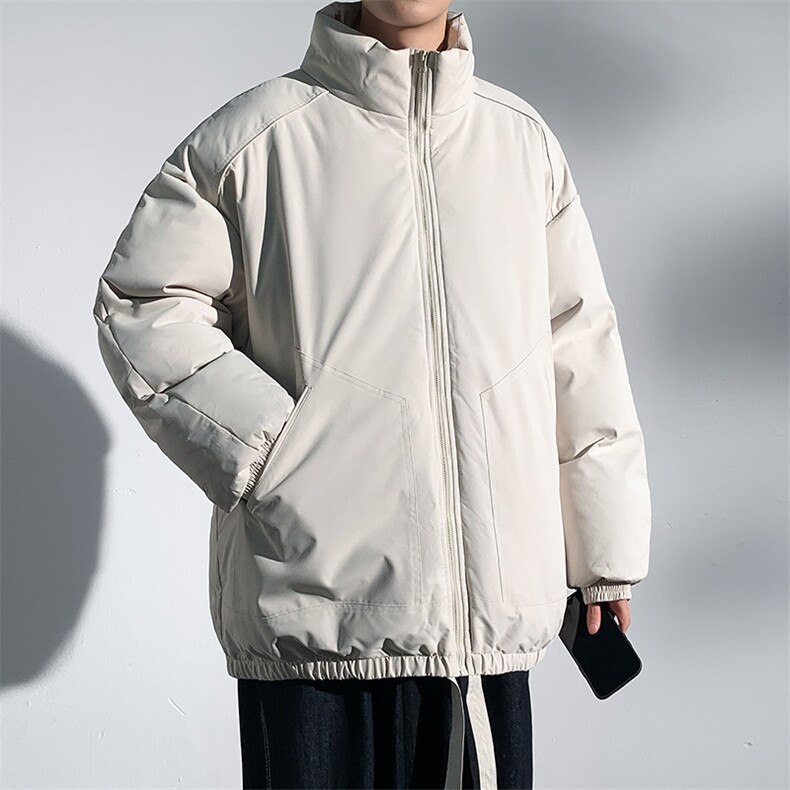 现货冬季美式休闲加厚雪山外套夹克立领纯色三防户外工装棉服,男装夹克,电商A486-1