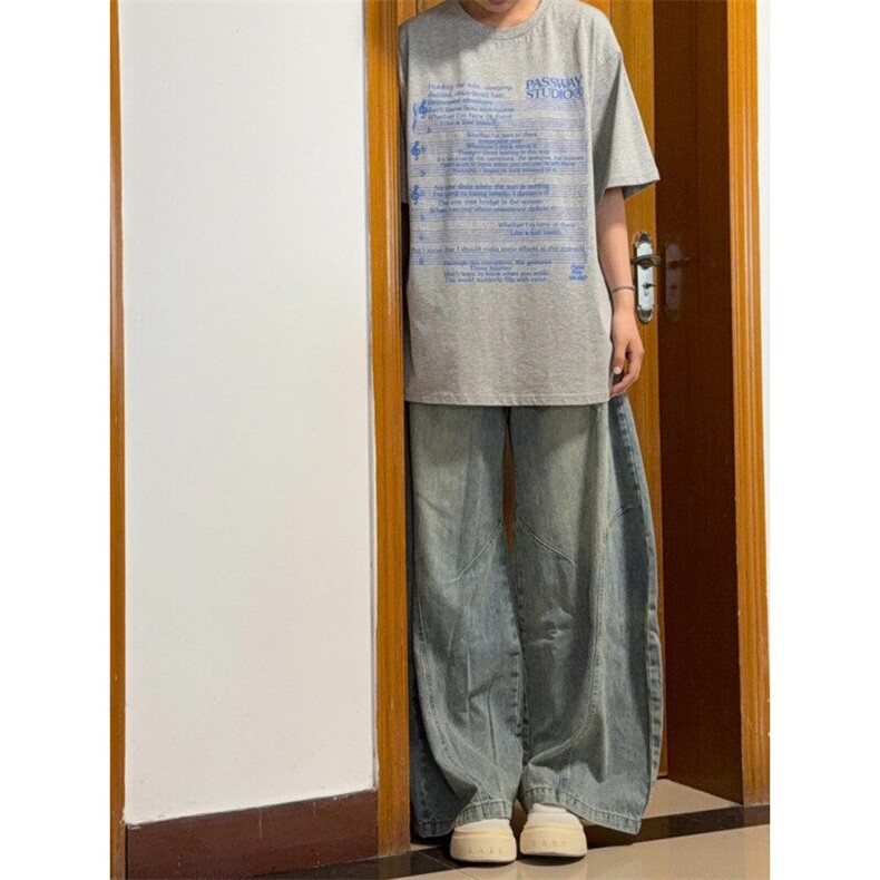 浅色复古磨破弯刀牛仔裤ZK0383-特批55,男装牛仔裤,星座313A(原308A-2)