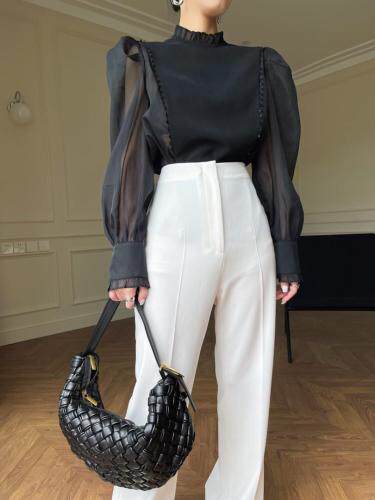 现货网纱拼接欧根纱上衣，其它，LION&CAT(2F)