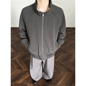 高品质春装新款老钱风美式高街解构立领棒球服飞行夹克休闲外套潮图片