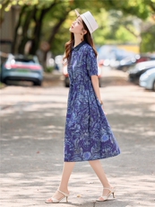 817时尚印花显瘦连衣裙，女装连衣裙，倪叶myz