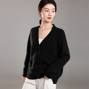 羊毛针织衫2024年秋冬季新款女时尚百搭显瘦开衫图片