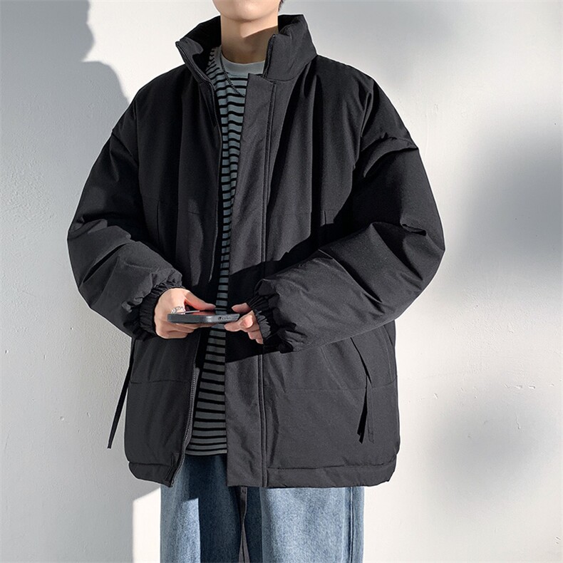 现货美式高街休闲夹克冬季立领纯色三防户外工装加厚棉服外套,男装夹克,电商A486