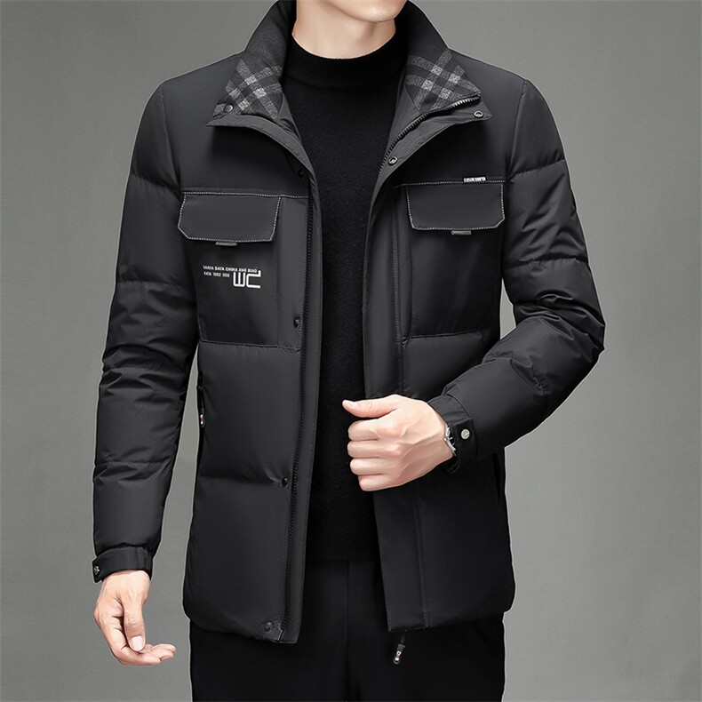常规立领羽绒中年男士纯色面包服保暖休闲百搭外套男SJ78231-P260,男装羽绒服,电商B212（原钱塘6029）