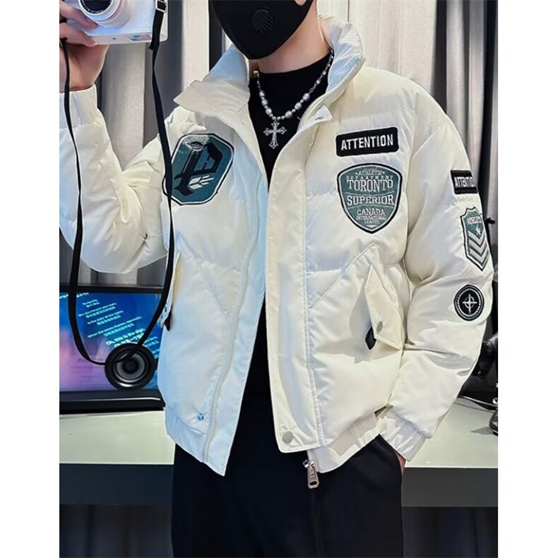 冬季翻领贴标棉服外套男休闲痞帅飞行员外套百搭棉衣M8021,男装棉衣,星座1116A（原606A-3）