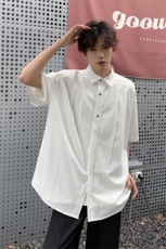纯色衬衫抖音直播现货短情侣款冰丝衬衣DS-C323-1-7769-P38，男装衬衫，电商C323-1